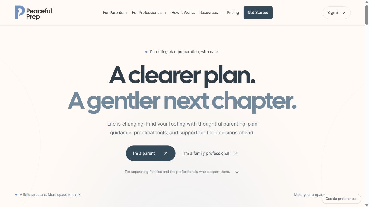 Peaceful Prep website presentation
