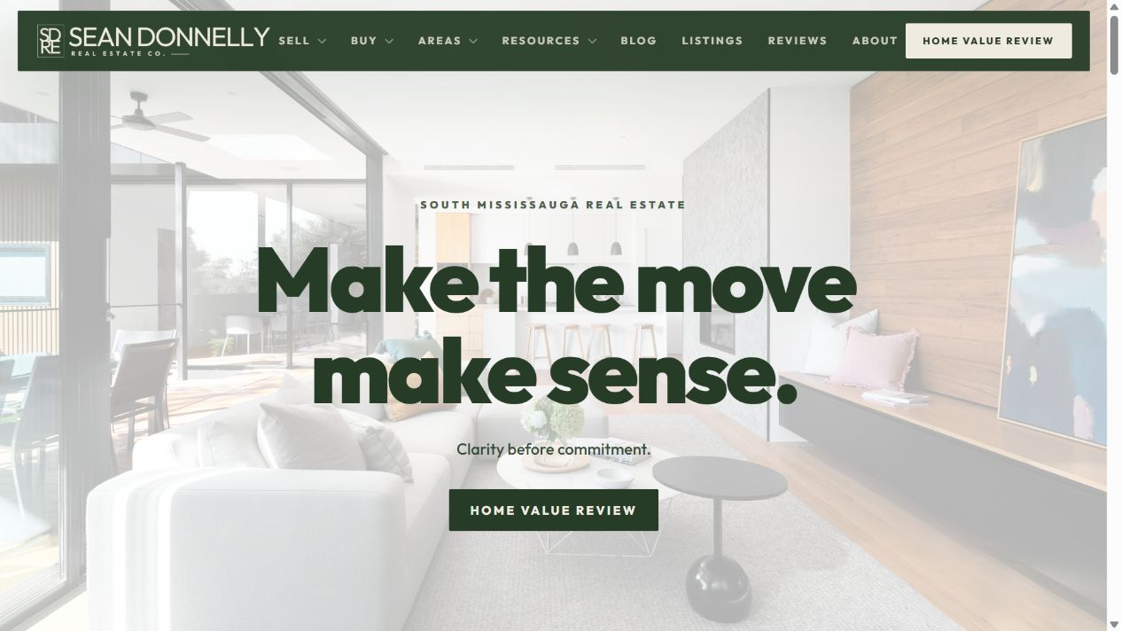 Sean Donnelly Real Estate Co. website presentation