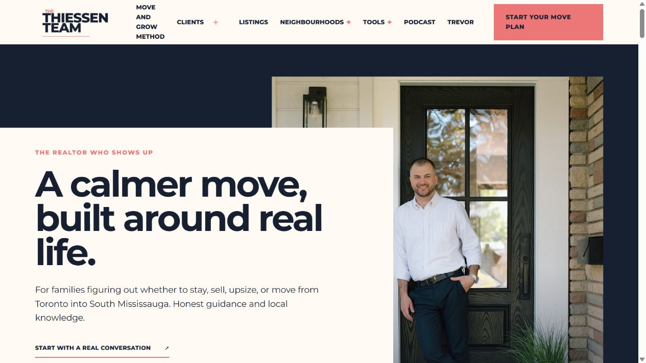 The Thiessen Team website presentation